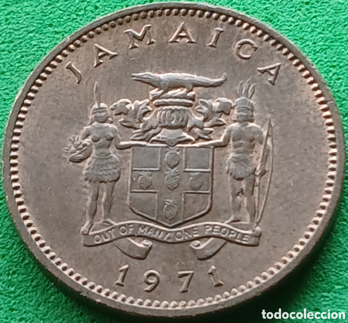 Monedas antiguas de Am&eacute;rica: Jamaica 1 cent 1971 km#52 FAO