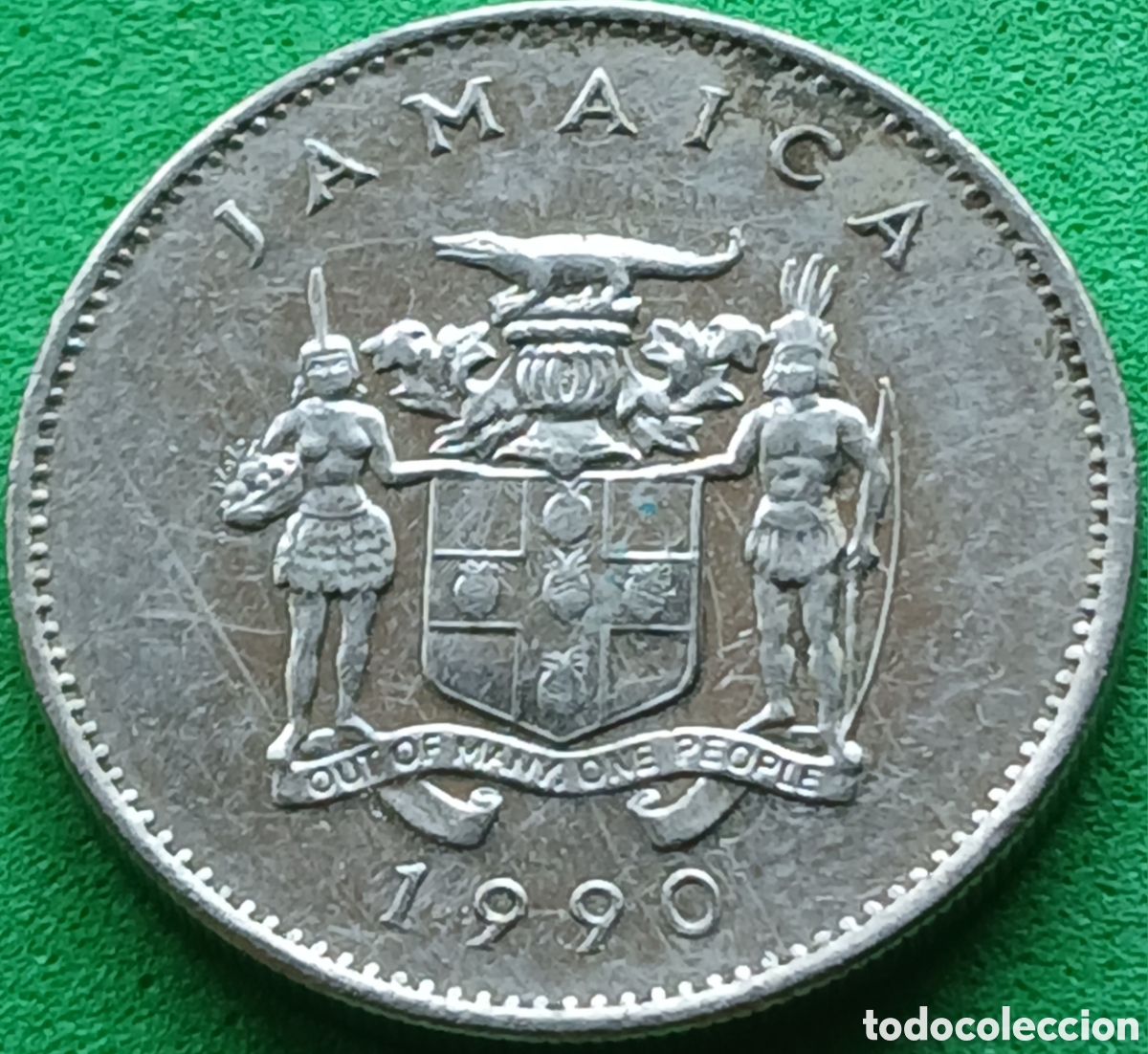 Monedas antiguas de Am&eacute;rica: Jamaica 10 cents 1990 km#47a poco com&uacute;n