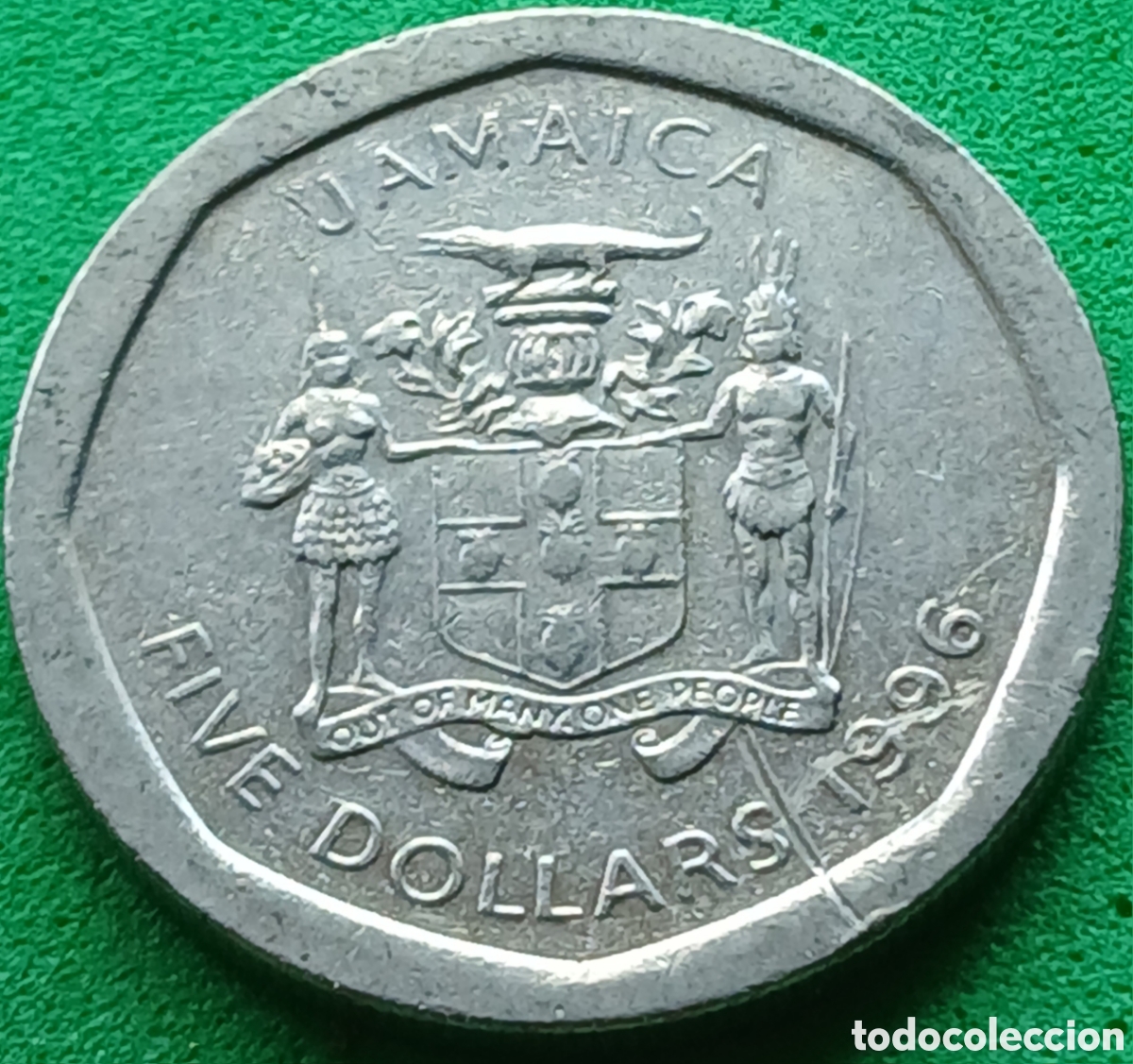 Monedas antiguas de Am&eacute;rica: Jamaica five dollars 1996 km#163