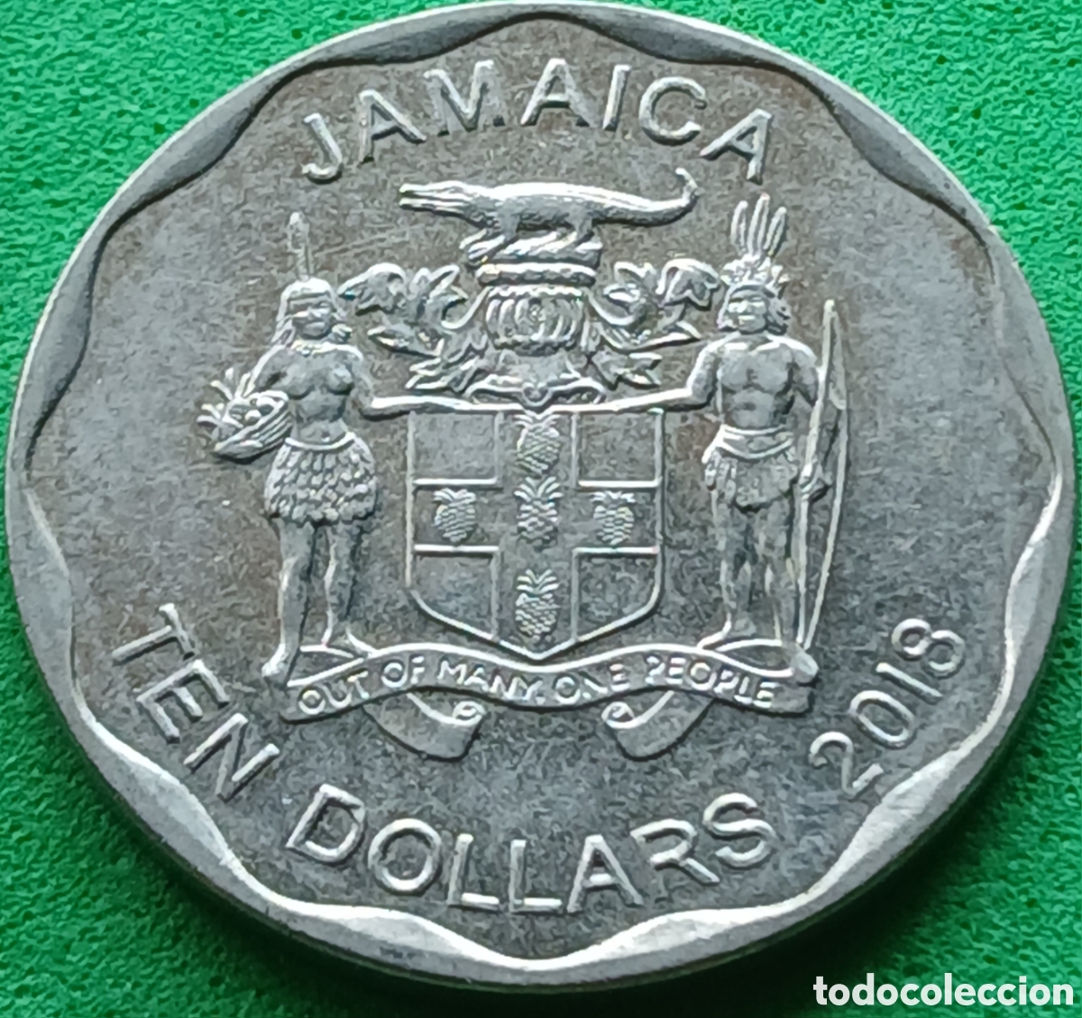 Monedas antiguas de Am&eacute;rica: Jamaica ten dollars 2018 km#190 poco com&uacute;n