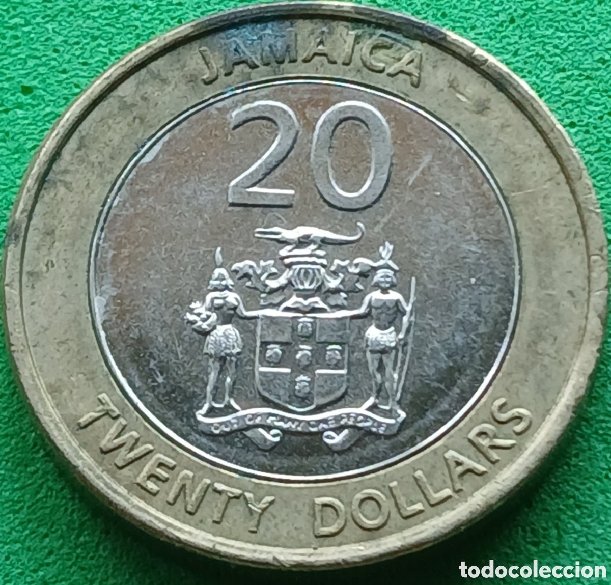 Monedas antiguas de Am&eacute;rica: Jamaica 20 dollars 2018 UC#1 poco com&uacute;n