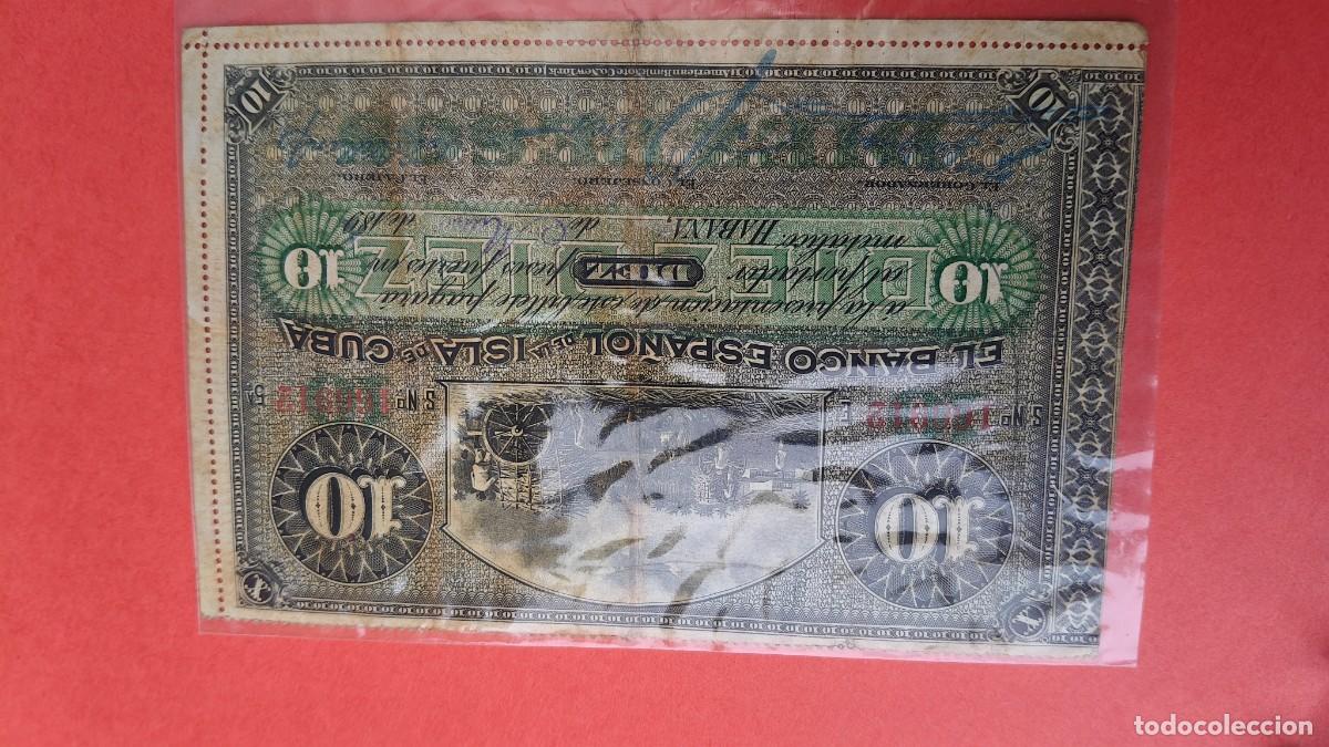Monedas antiguas de Am&eacute;rica: Billet de 10 pesos cuba 1896 error empreinte 189