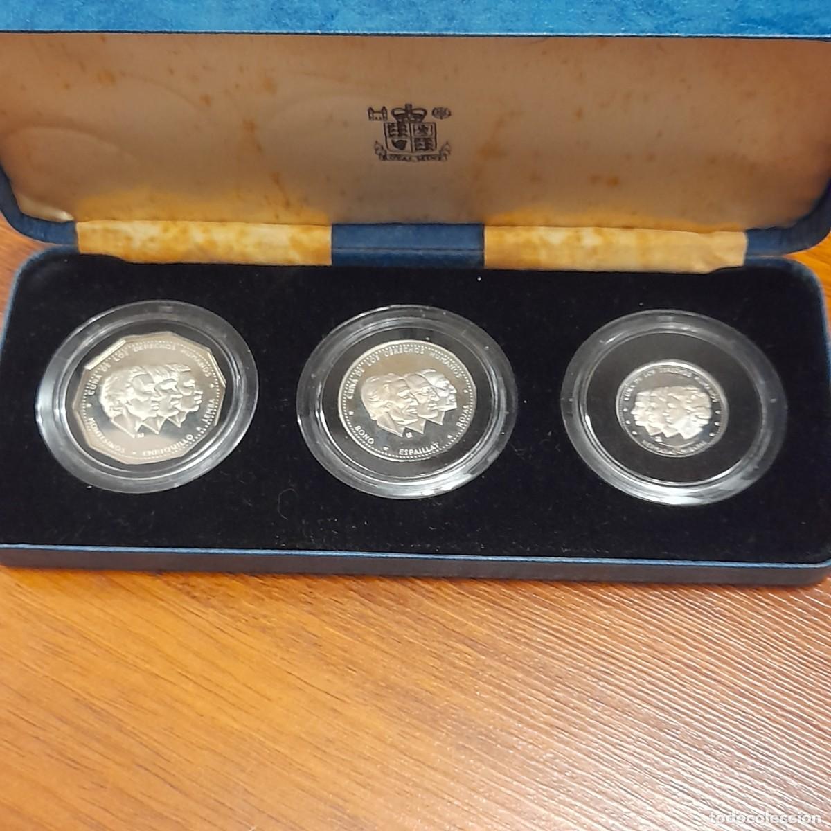 Monedas antiguas de Am&eacute;rica: SET 3 MONEDAS DE LA REPUBLICA DOMINICANA DE 1983 DERECHOS HUMANOS CALIDAD PROOF EN SU CAJA ORIGINAL