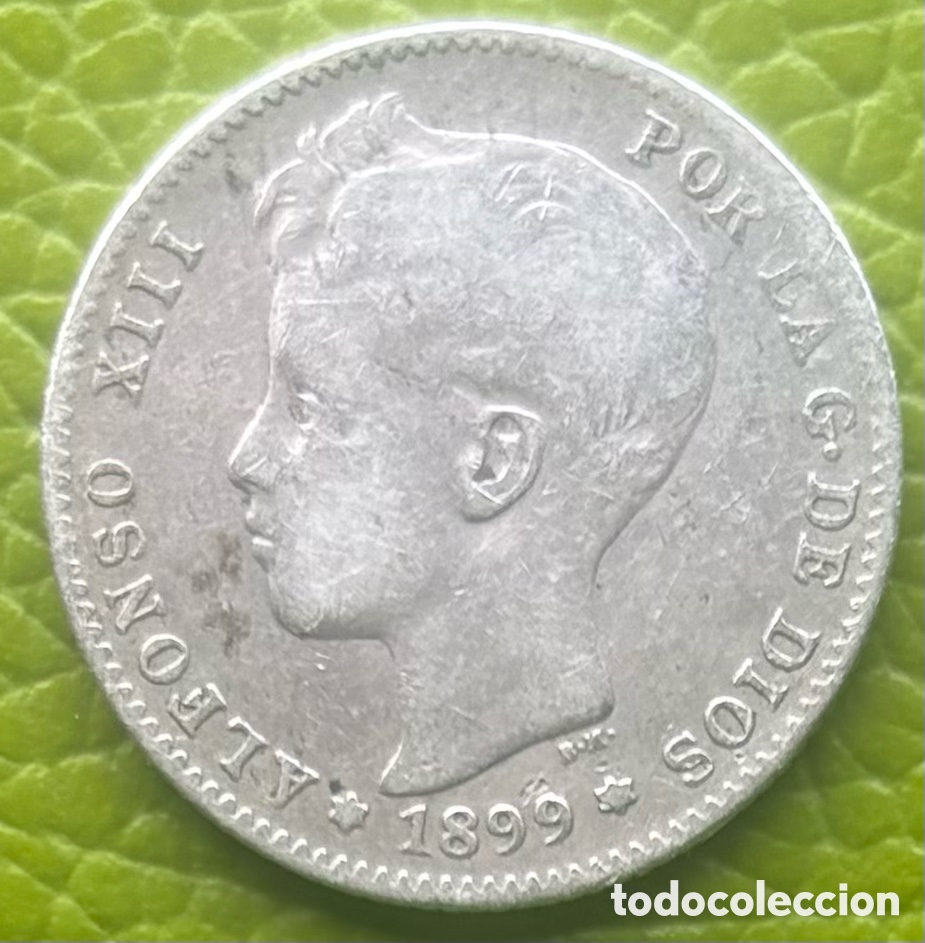Monedas antiguas de Am&eacute;rica: ALFONSO XIII. UNA PESETA. 1899 (18*XX). SGV. PLATA.