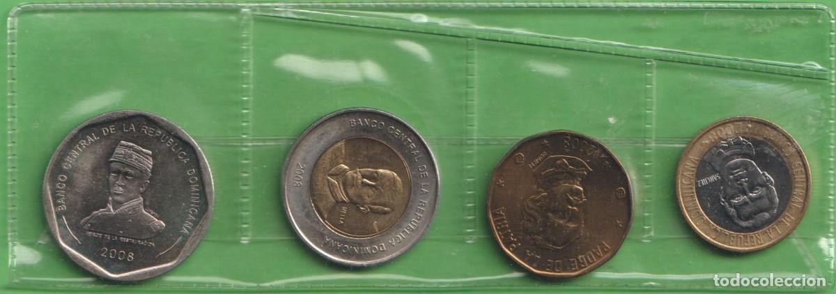 Monedas antiguas de Am&eacute;rica: MONEDAS EXTRANJERAS - REPUBLICA DOMINICANA - 4 VALORES - 1-5-10 Y 25 PESOS 2008 - KM-80.2-89-106-7