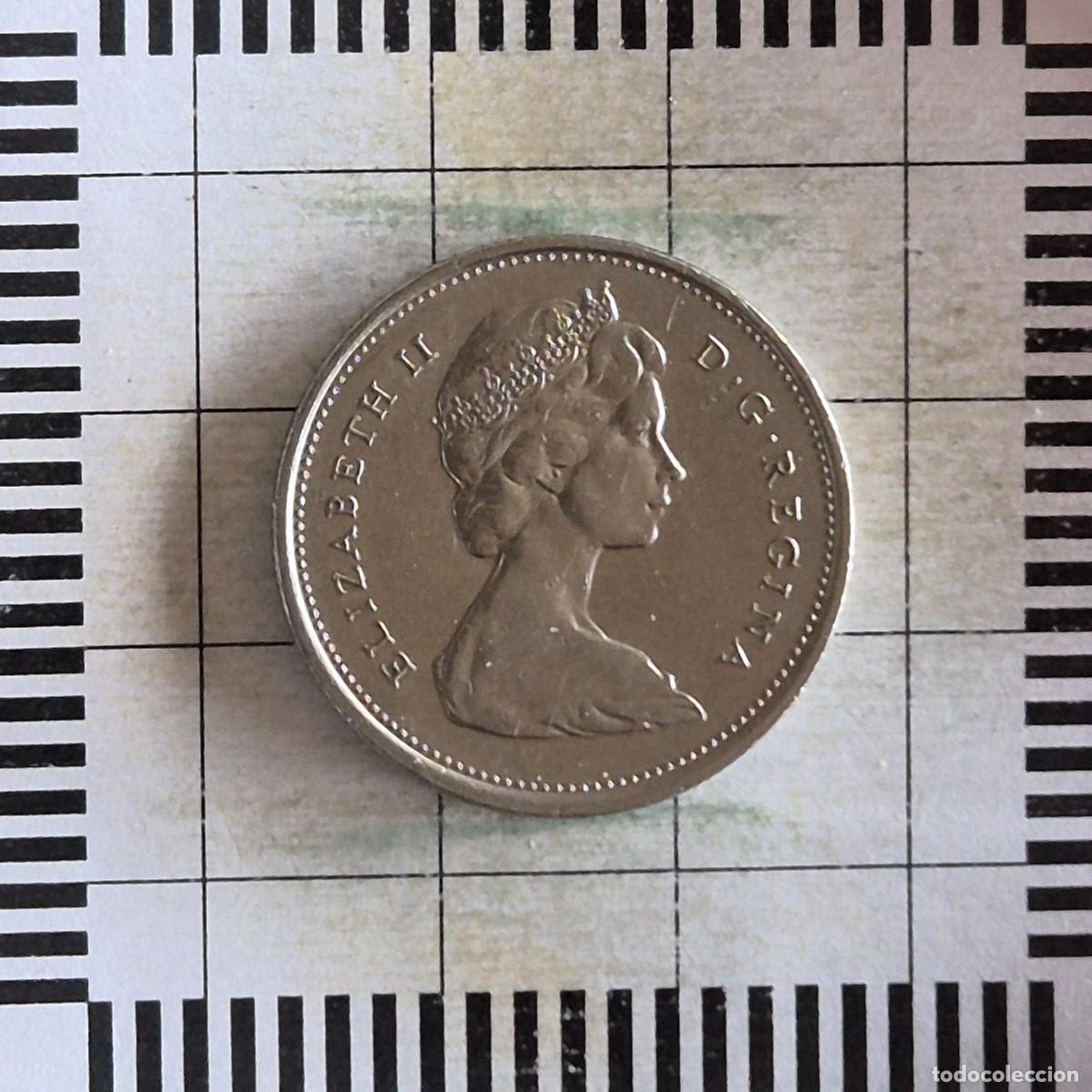 Monedas antiguas de Am&eacute;rica: 25 CENTS, CANADA. ISABEL II, 1974. (KM#62b).