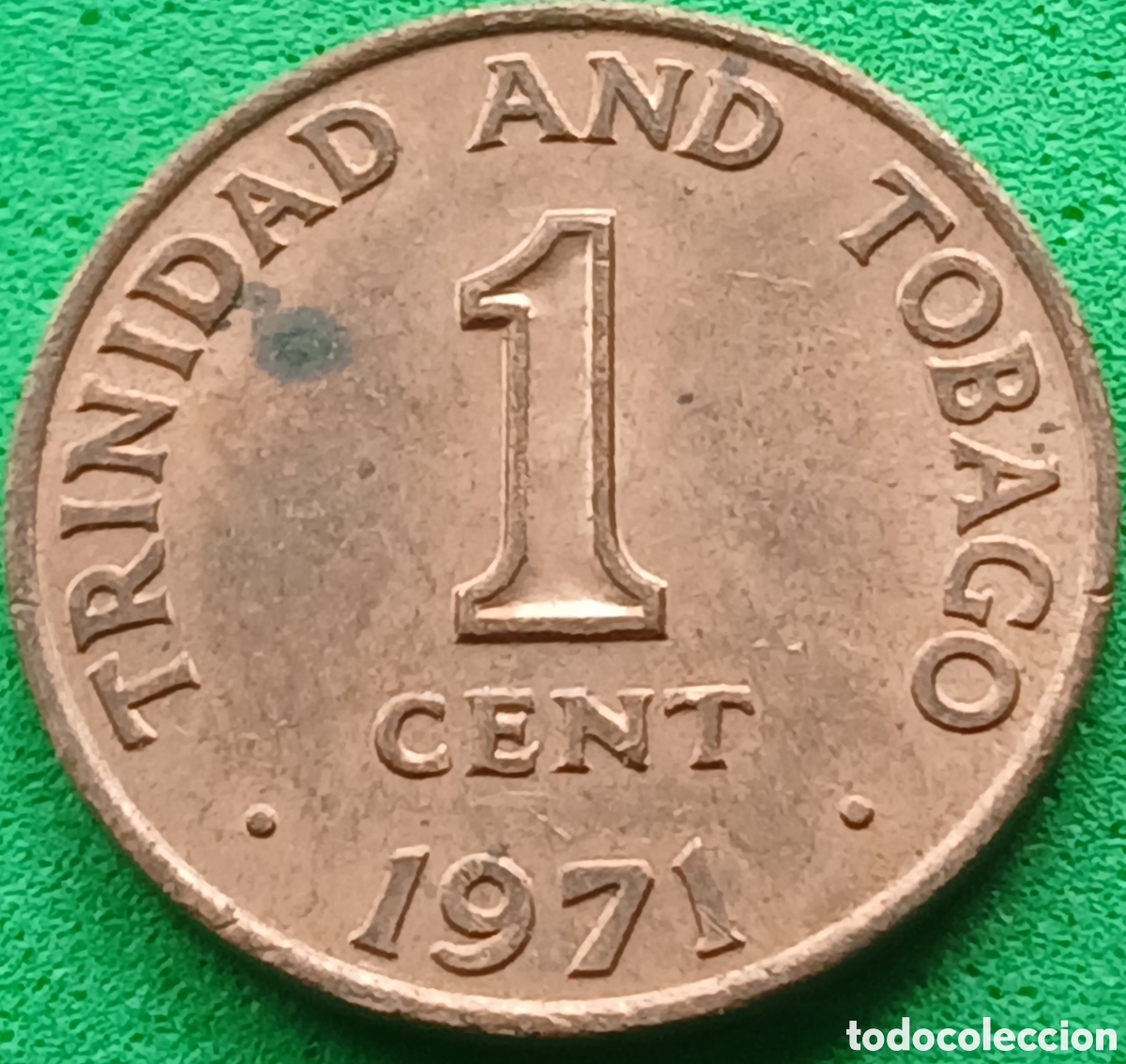 Monedas antiguas de Am&eacute;rica: Trinidad y Tobago 1 cent 1971 km#1 sin marca de ceca