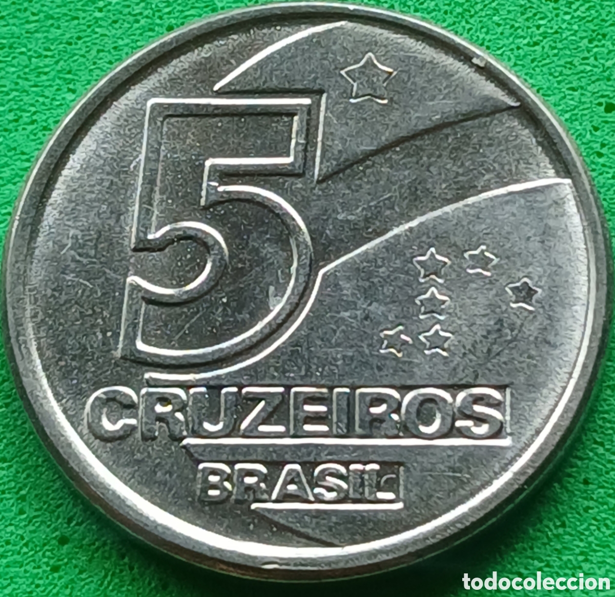 Monedas antiguas de Am&eacute;rica: Brasil 5 cruzeiros 1991 km#618
