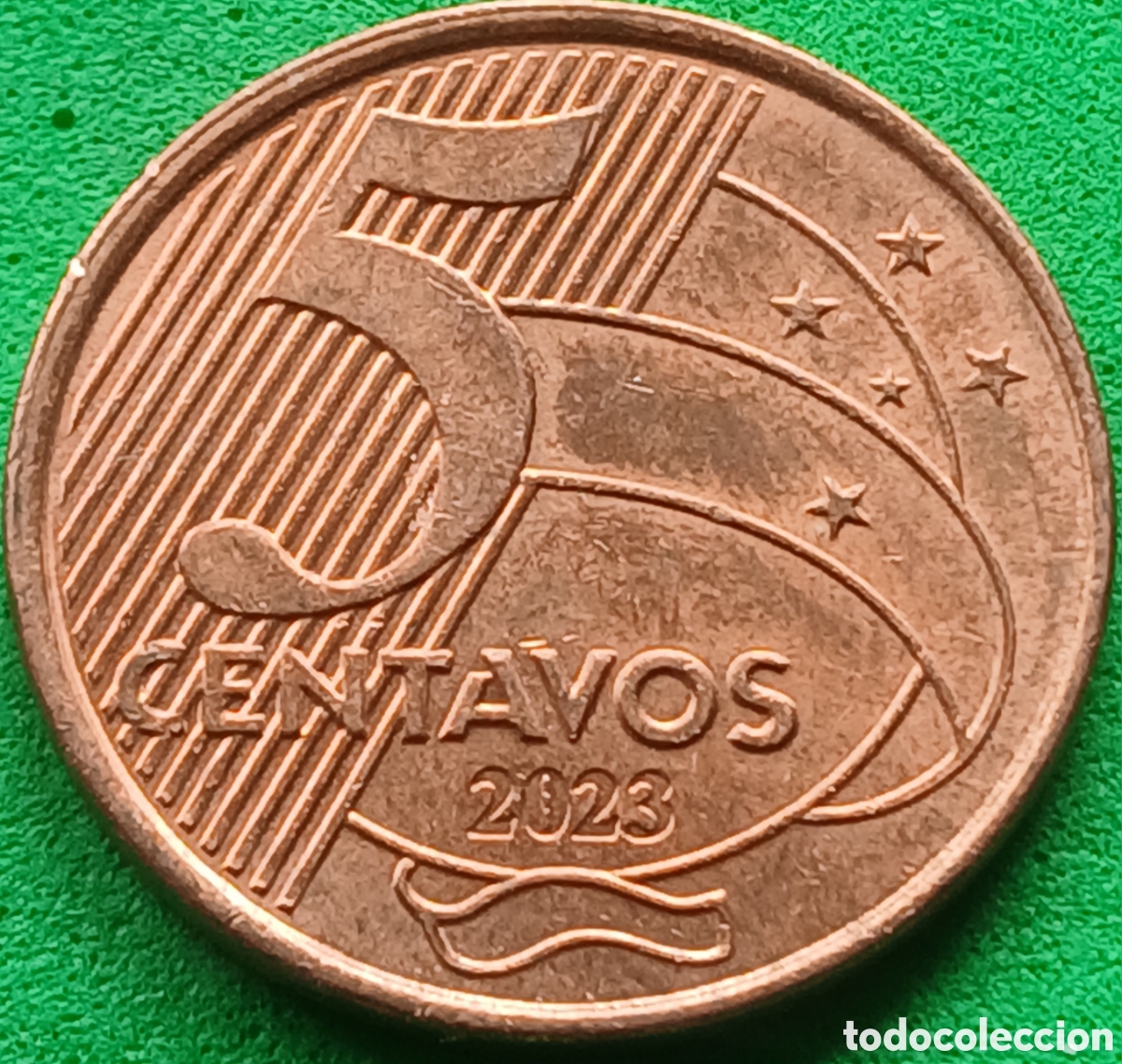 Monedas antiguas de Am&eacute;rica: Brasil 5 centavos 2023 km#648 poco com&uacute;n