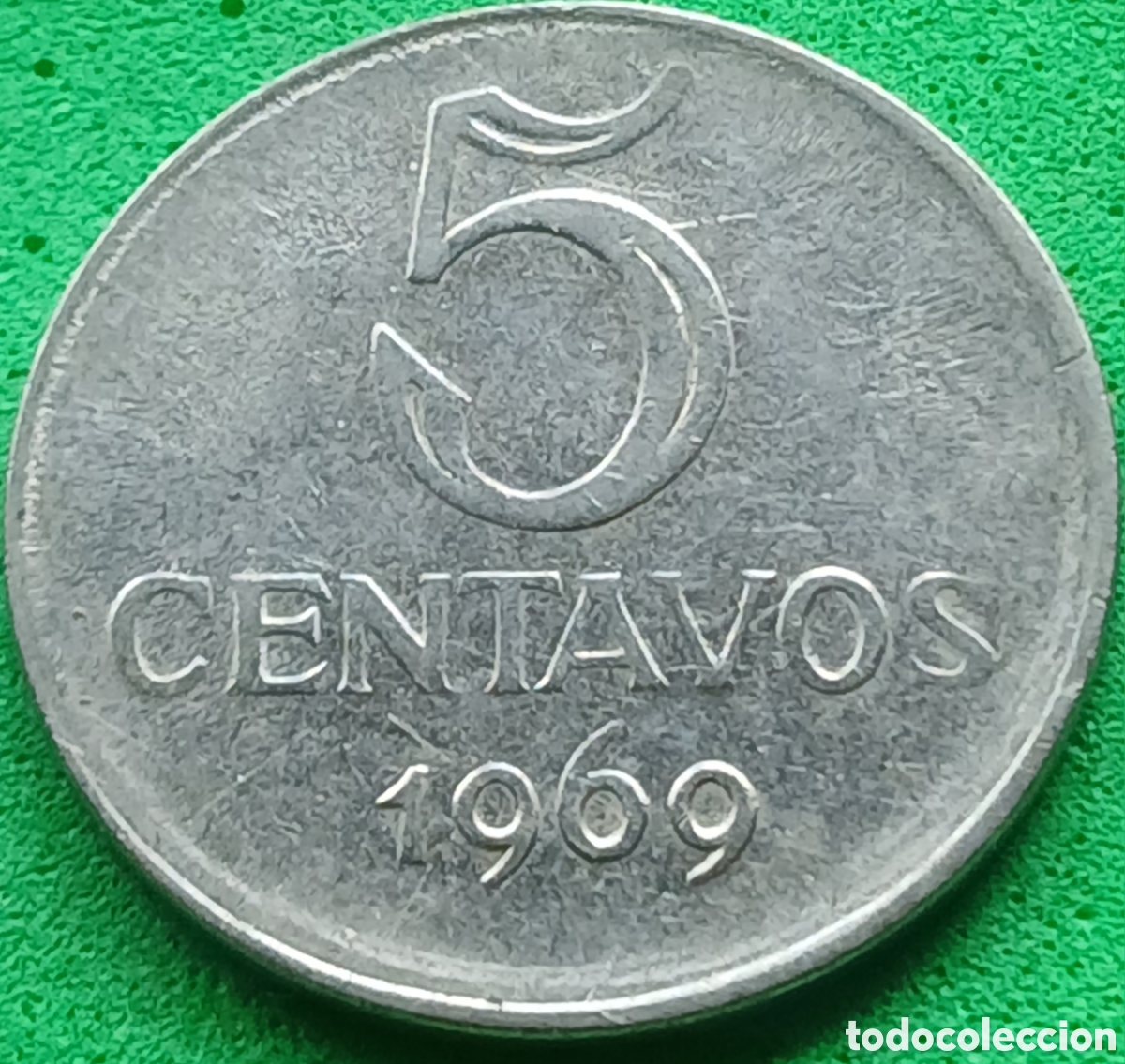 Monedas antiguas de Am&eacute;rica: Brasil 5 centavos 1969 km#577.2