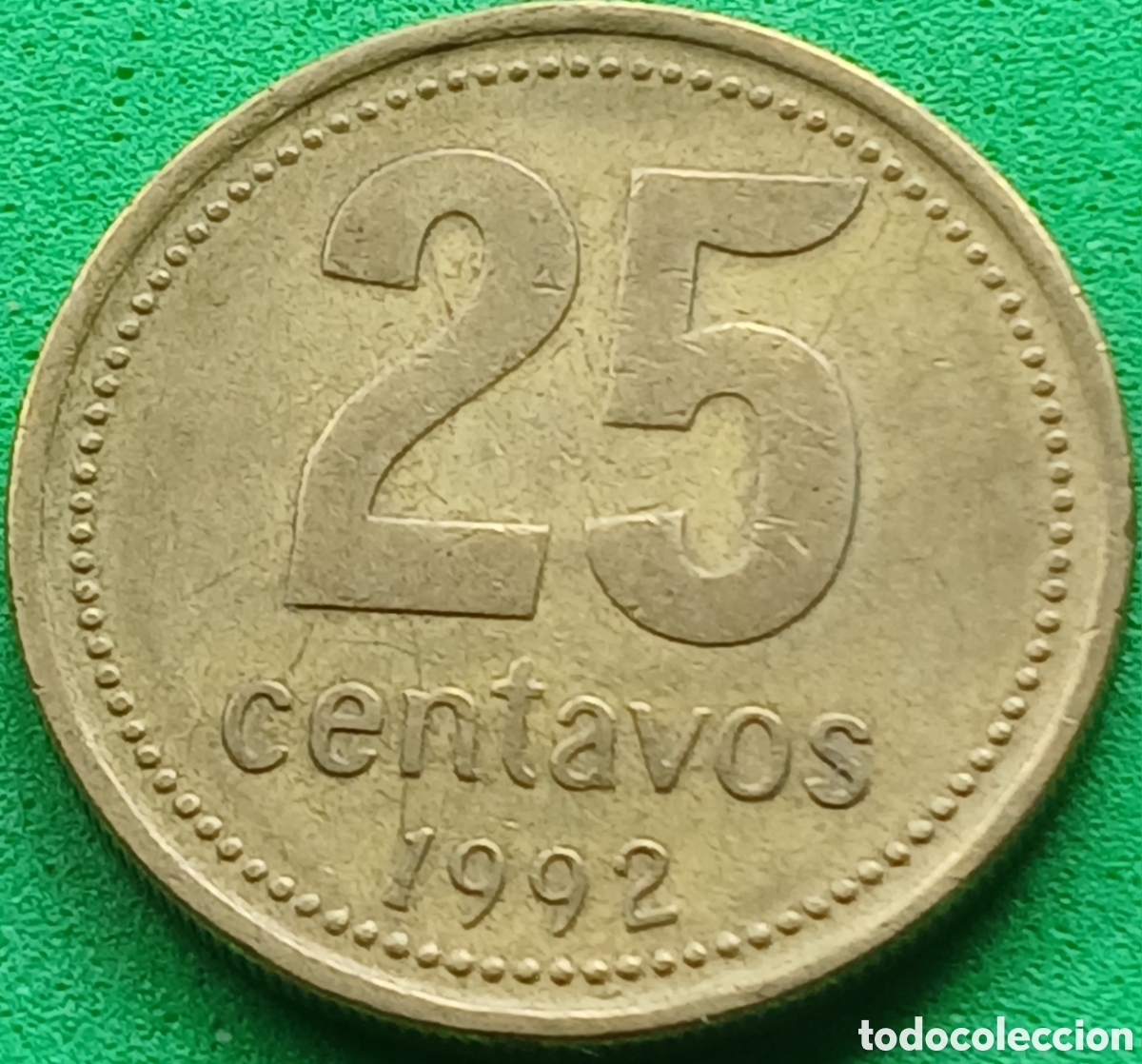 Monedas antiguas de Am&eacute;rica: Argentina 25 centavos 1992 km#110.1