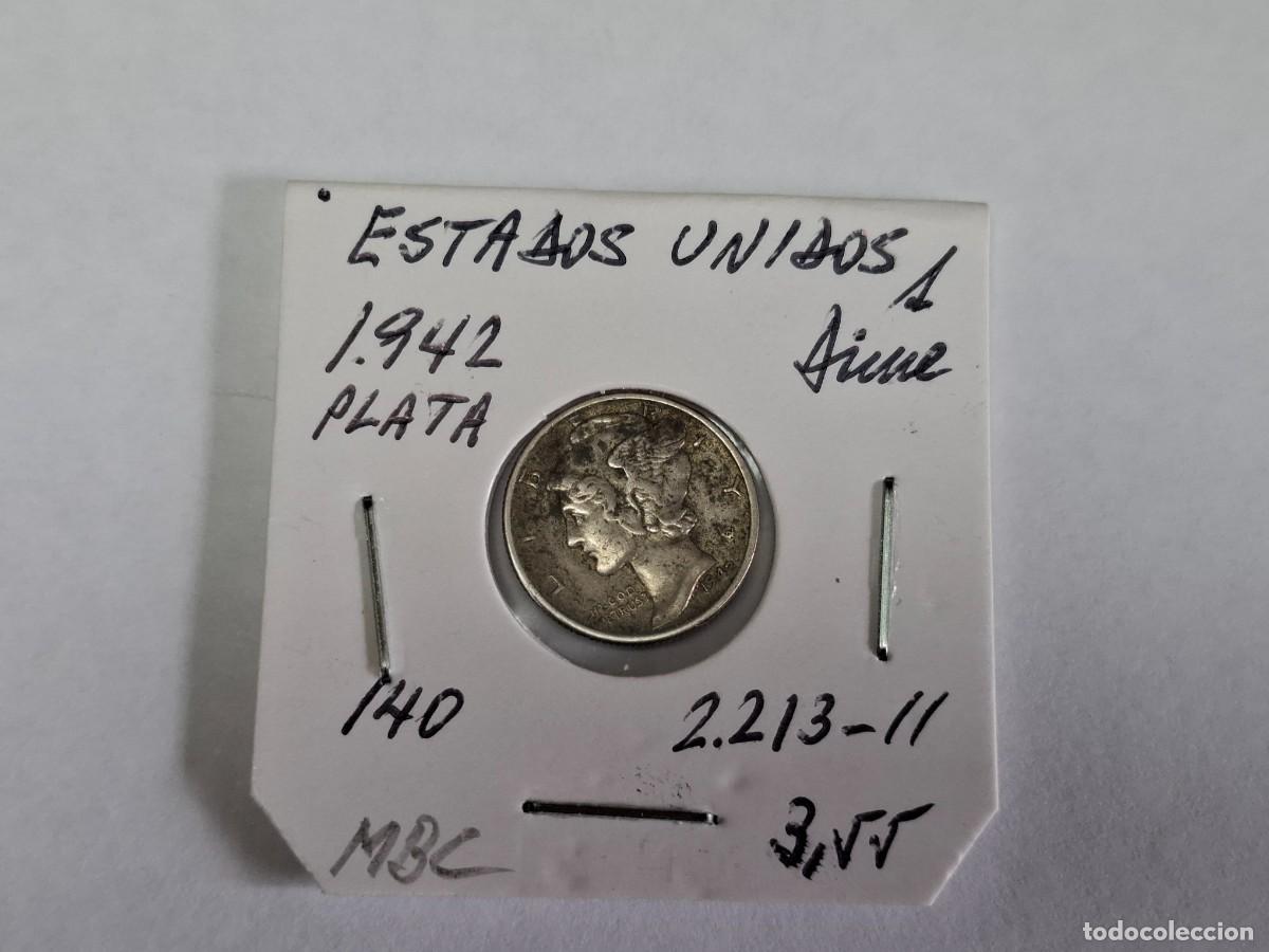 Monedas antiguas de Am&eacute;rica: 1 DIME de PLATA de 1942 KM 140 ESTADOS UNIDOS en MBC