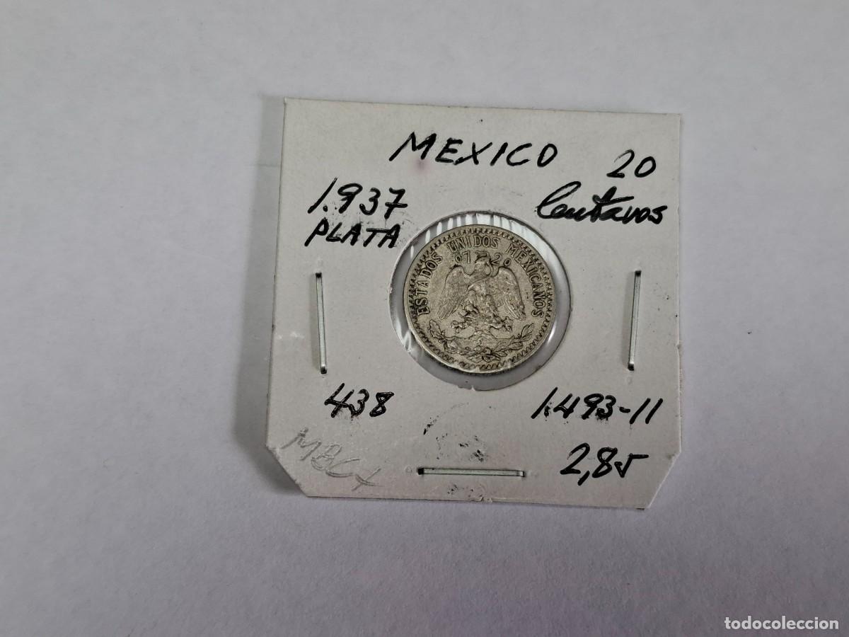 Monedas antiguas de Am&eacute;rica: 20 CENTAVOS de PLATA de 1937 KM 438 MEXICO en MBC+