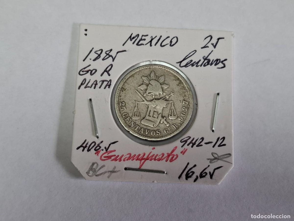 Monedas antiguas de Am&eacute;rica: 25 CENTAVOS de PLATA de 1885 Go R KM 406.5 MEXICO en BC+