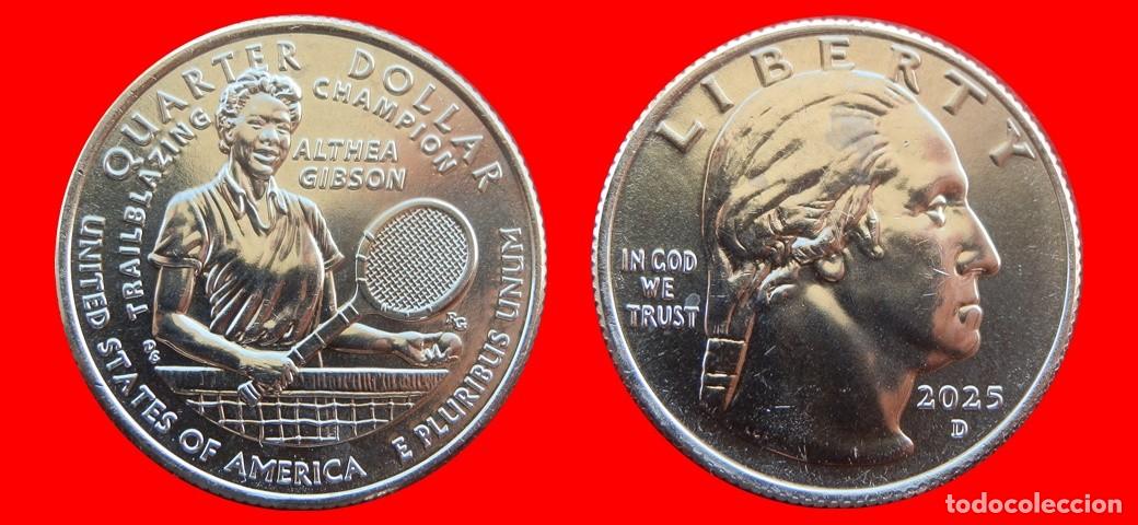 Monedas antiguas de Am&eacute;rica: 25 CENTAVOS QUARTER 2025-D ALTHEA GIBSON SIN CIRCULAR USA-8322SC