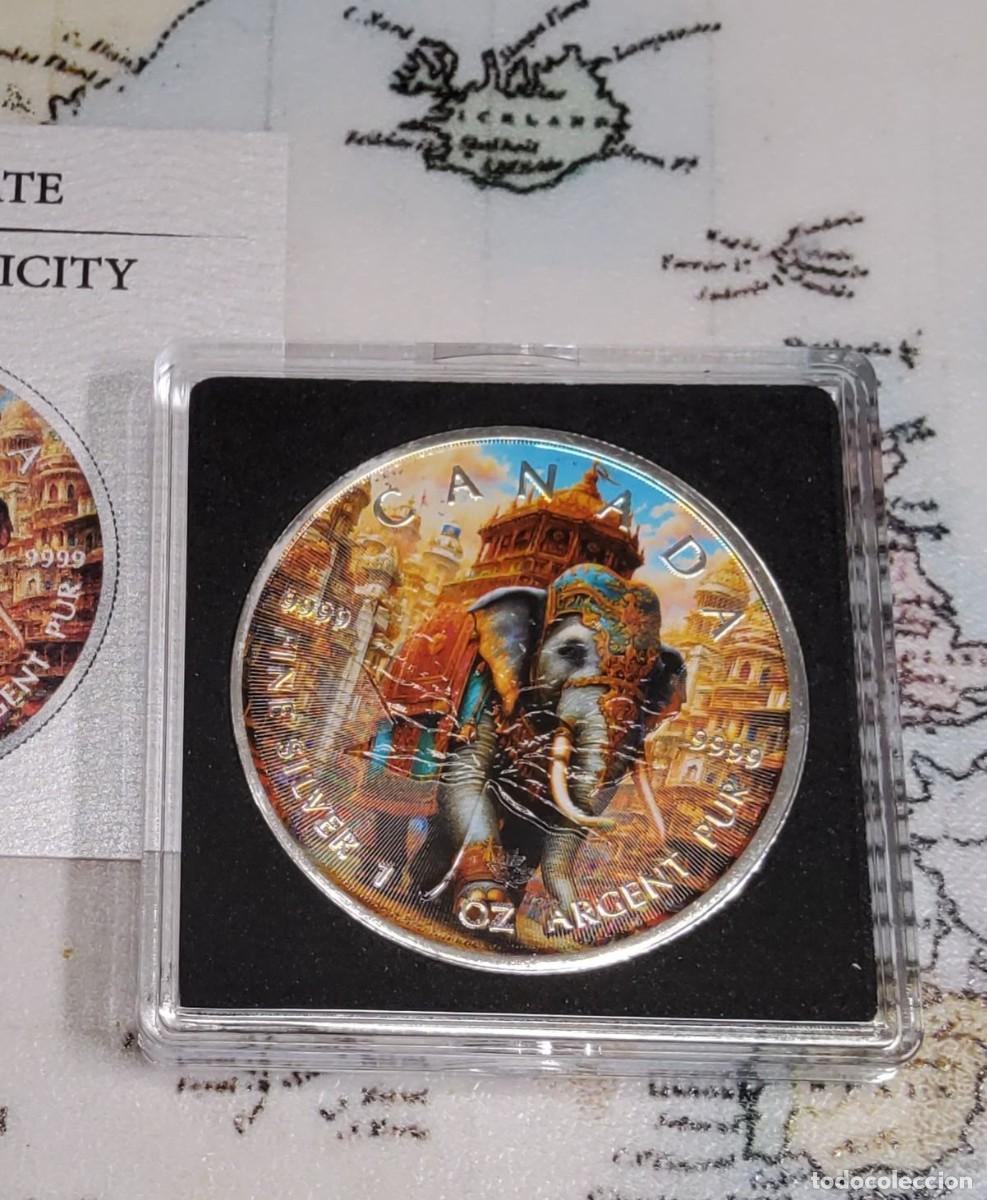 Monedas antiguas de Am&eacute;rica: 5 D&Oacute;LARES DE PLATA Y ESMALTES DE CANADA del 2025.BRILLANT UNCIRCULATED.1 ONZA de PLATA PURA 9999.
