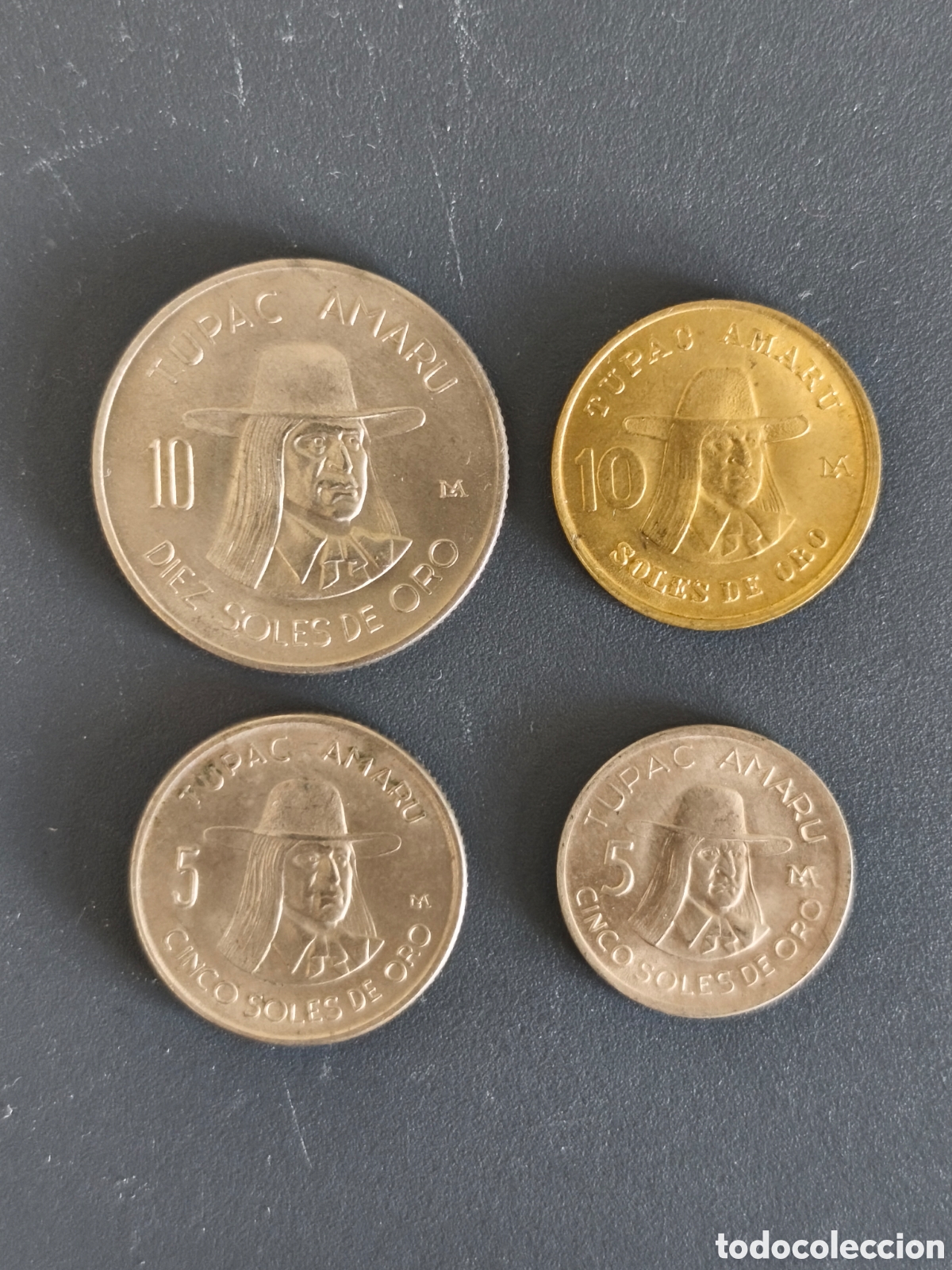 Monedas antiguas de Am&eacute;rica: Lote 4 monedas Per&uacute; Tupac Amaru - Foto 1