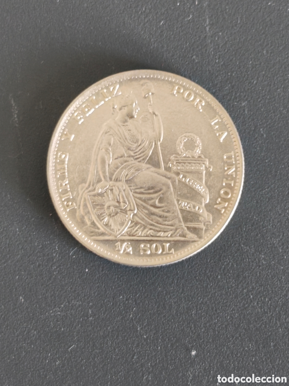 Monedas antiguas de Am&eacute;rica: 1/2 sol Per&uacute; 1935 plata 0.500