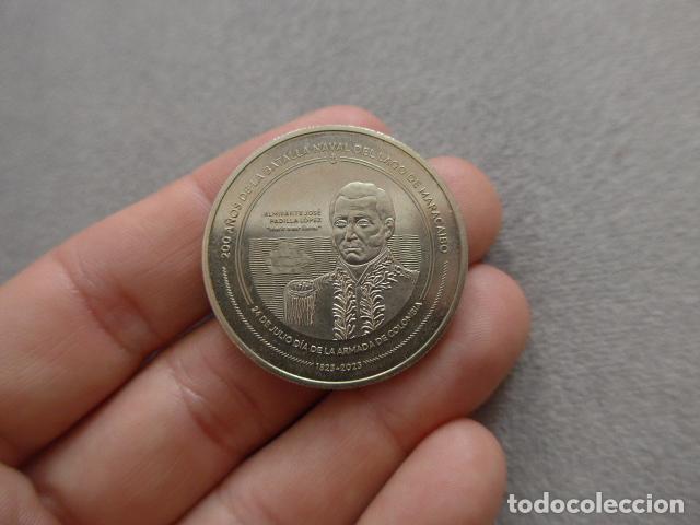 Monedas antiguas de Am&eacute;rica: Moneda original de 10000 pesos de Colombia 2023, 200 a&ntilde;os batalla naval del lago de Maracaibo