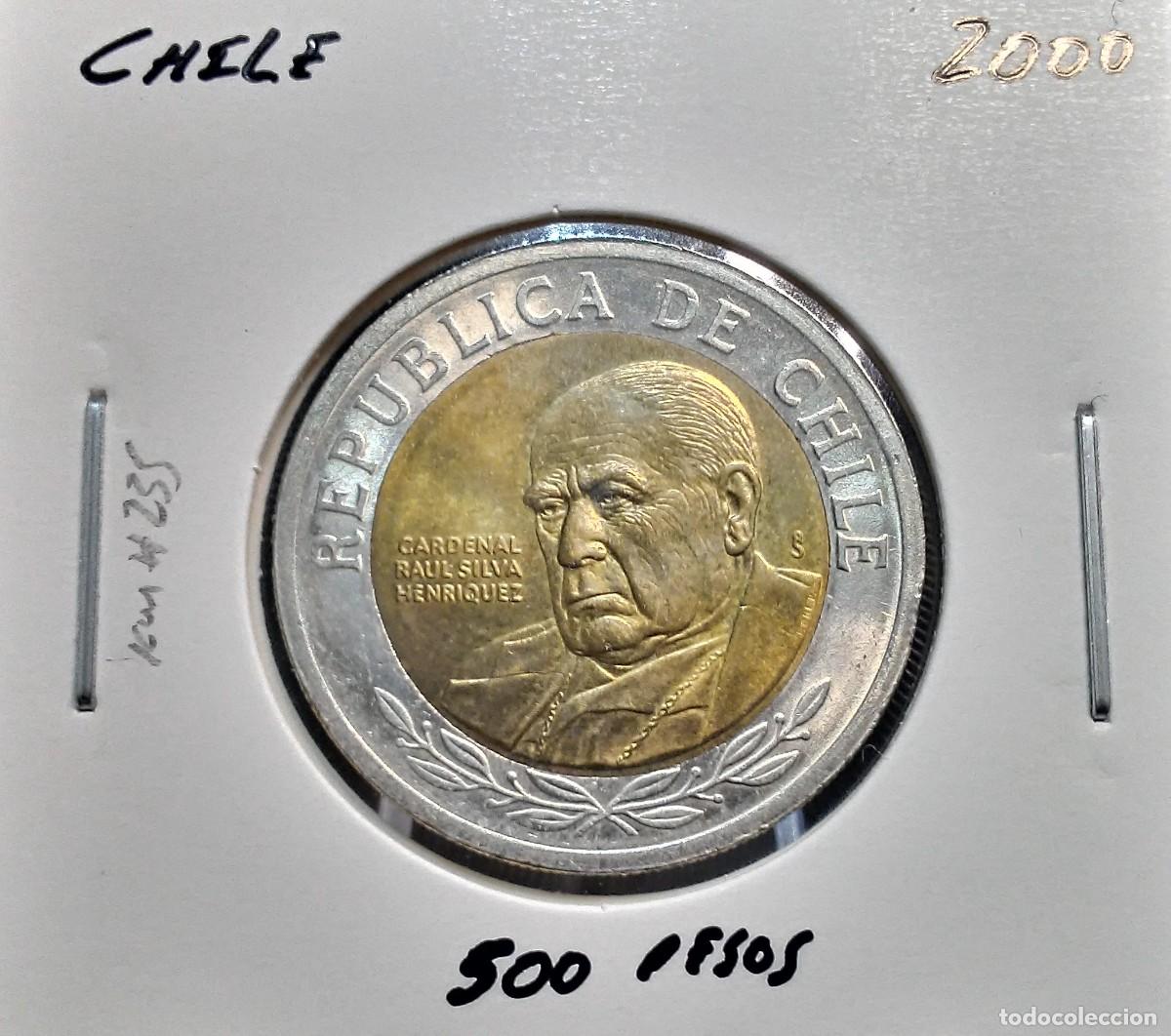 Monedas antiguas de Am&eacute;rica: CHILE 500 PESOS 2000 KM#235 MBC+.