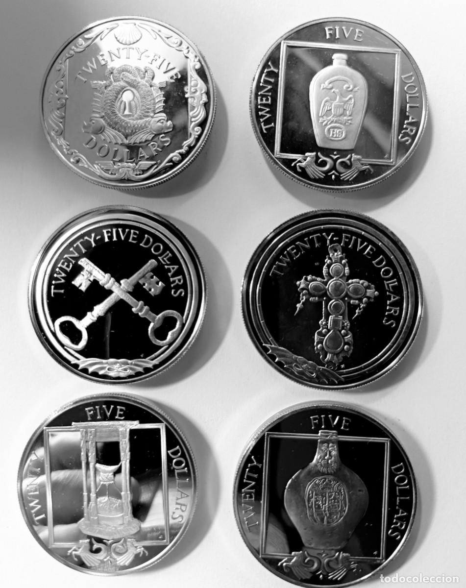 Monedas antiguas de Am&eacute;rica: ISLAS V&Iacute;RGENES BRIT&Aacute;NICAS. 6 MONEDAS DE 25$. PLATA. 1988. 1.- &rdquo;TESOROS ARQUEOL&Oacute;GICOS MARINOS&rdquo;