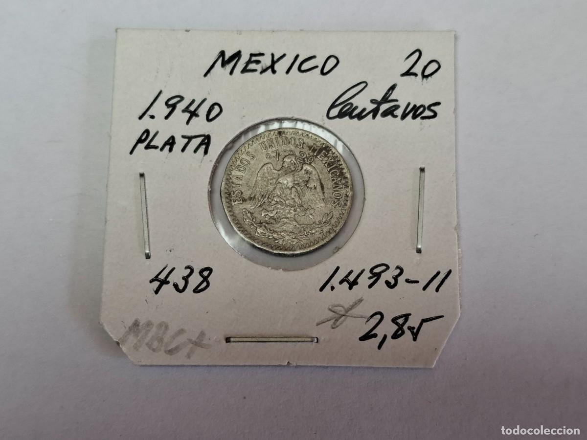 Monedas antiguas de Am&eacute;rica: 20 CENTAVOS de PLATA de 1940 KM 438 MEXICO en MBC+