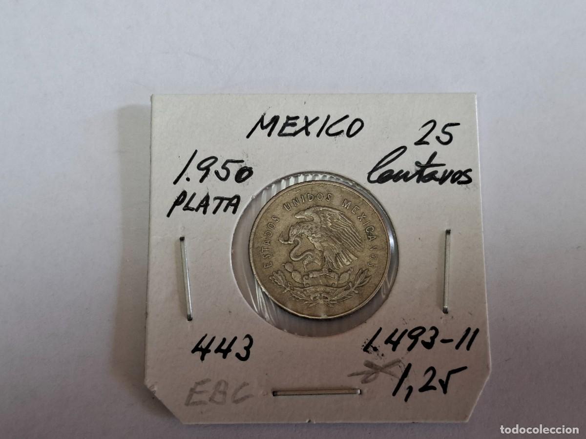 Monedas antiguas de Am&eacute;rica: 25 CENTAVOS de PLATA de 1950 KM 443 MEXICO en EBC