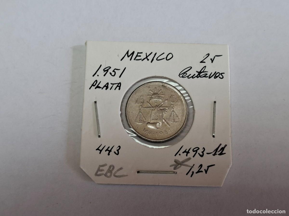 Monedas antiguas de Am&eacute;rica: 25 CENTAVOS de PLATA de 1951 KM 443 MEXICO en EBC