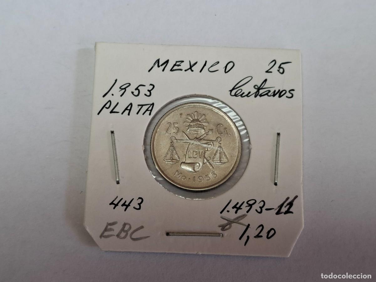 Monedas antiguas de Am&eacute;rica: 25 CENTAVOS de PLATA de 1953 KM 443 MEXICO en EBC