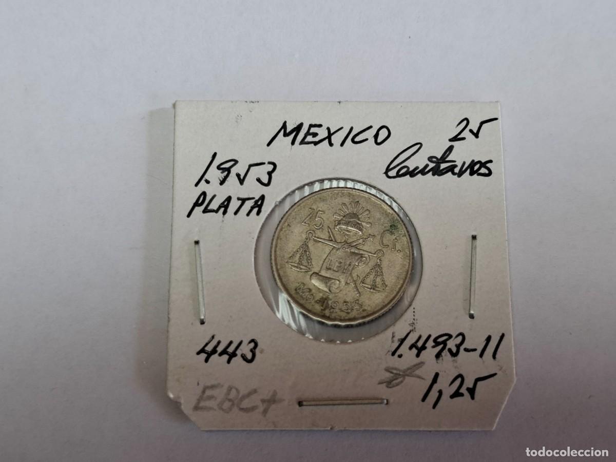 Monedas antiguas de Am&eacute;rica: 25 CENTAVOS de PLATA de 1953 KM 443 MEXICO en EBC+