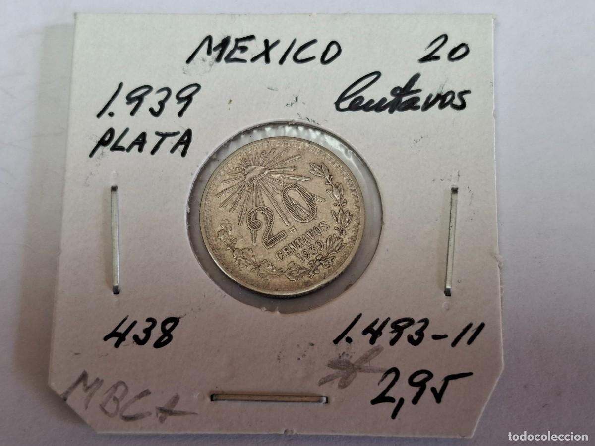 Monedas antiguas de Am&eacute;rica: 20 CENTAVOS de PLATA de 1939 KM 438 MEXICO en MBC+
