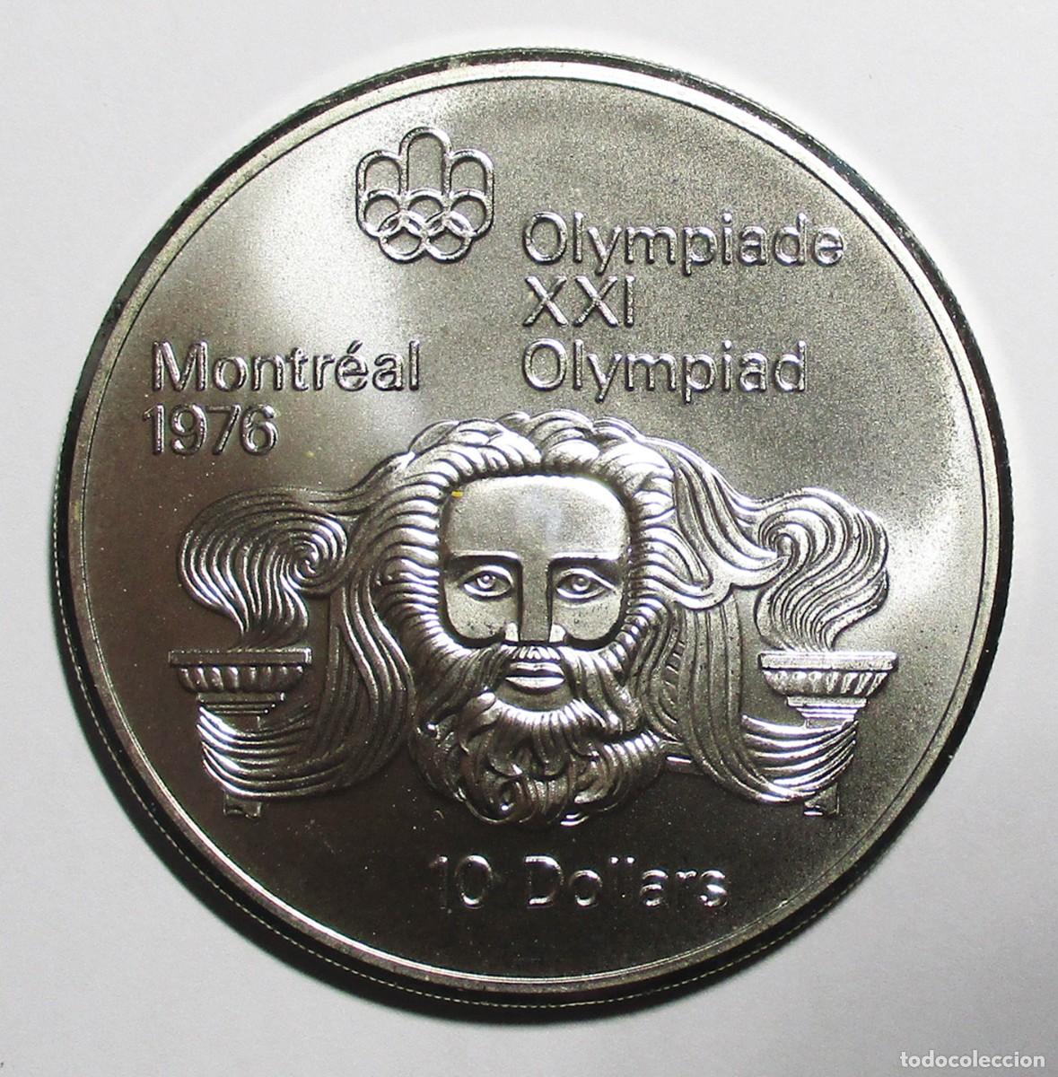 Monedas antiguas de Am&eacute;rica: CANADA, 1974. MONEDA DE 10 DOLARES CONMEMORATIVA DE LAS OLIMPIADAS DE MONTREAL, EN PLATA. LOTE 5681