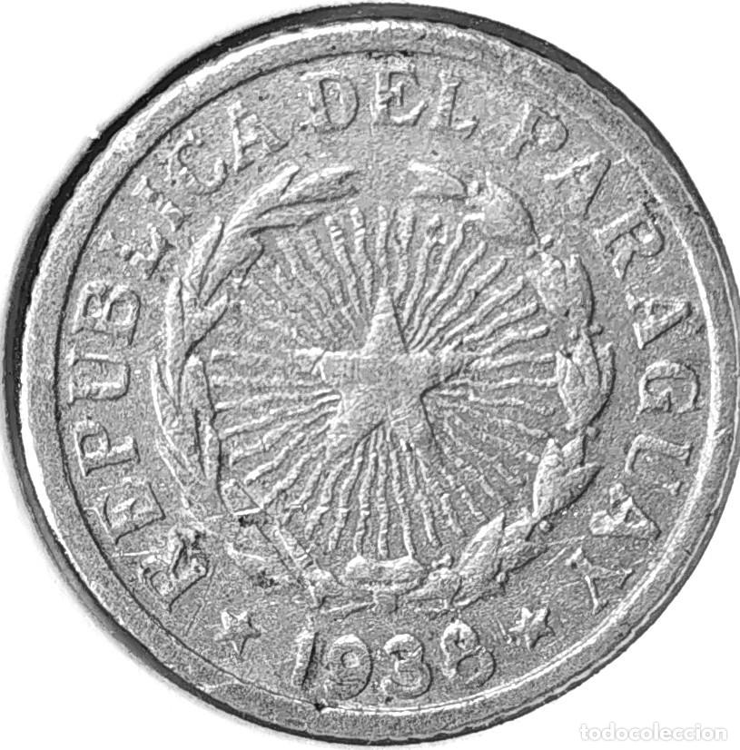 Monedas antiguas de Am&eacute;rica: REPUBLICA DEL PARAGUAY (1870-1943) - 1 PESO 1938 - A - 1,20 GR. ALUMINIO - DIAMETRO 19,50 mm - KM#16