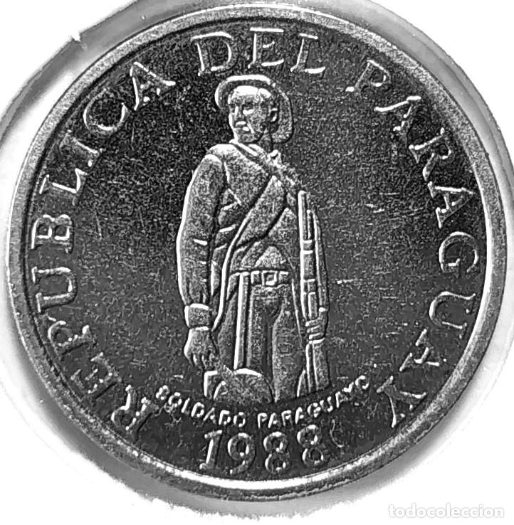 Monedas antiguas de Am&eacute;rica: REPUBLICA DEL PARAGUAY (1944-2020) - 1 GUARANI 1988 - A - 2,60 GR. ACERO INOXIDABLE - DIAMETRO 18,10
