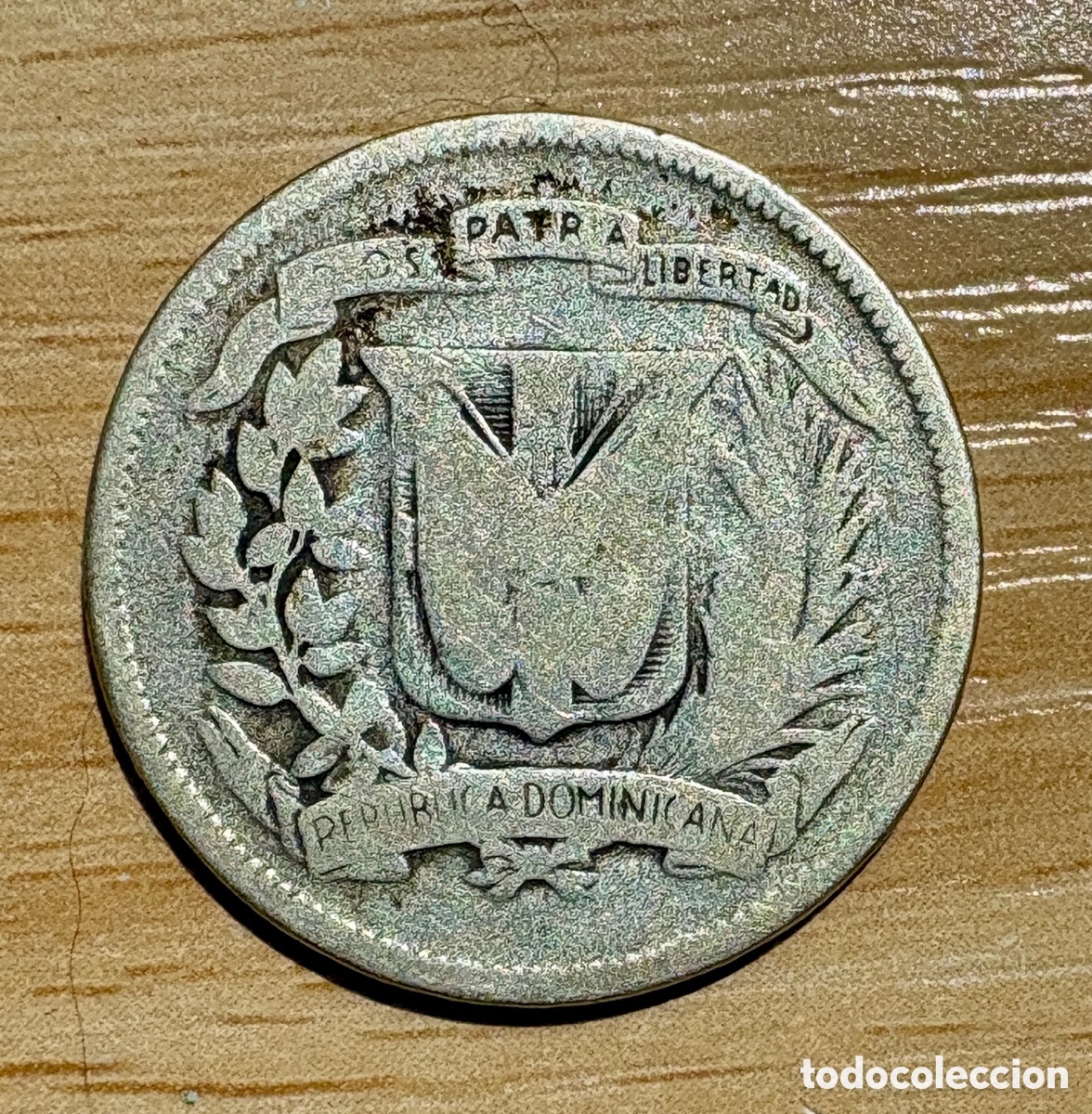 Monedas antiguas de Am&eacute;rica: Moneda de 25 centavos 1944, Republica Dominicana