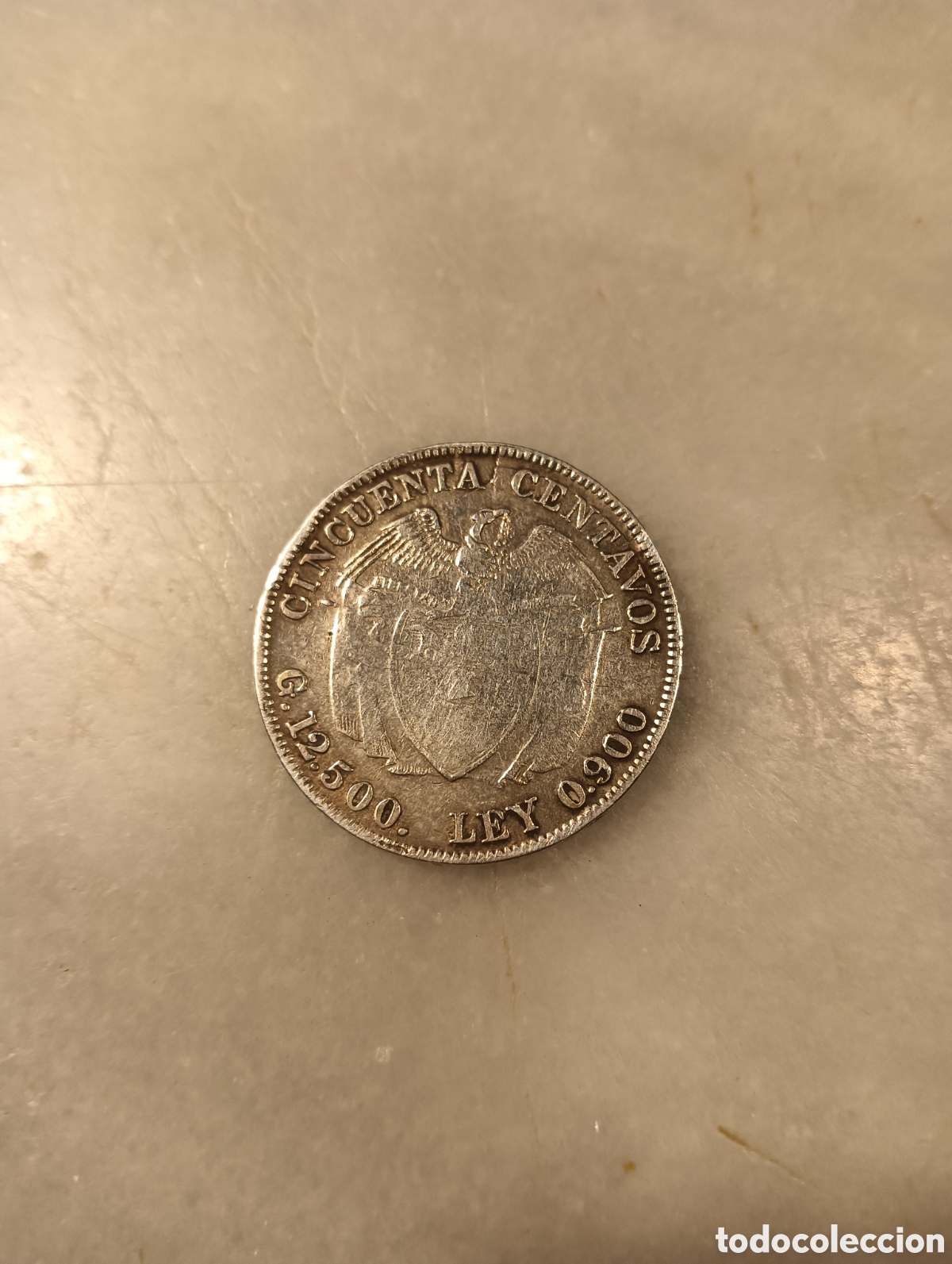 Monedas antiguas de Am&eacute;rica: Moneda de 50 c&eacute;ntimos Colombia 1917 - Foto 2