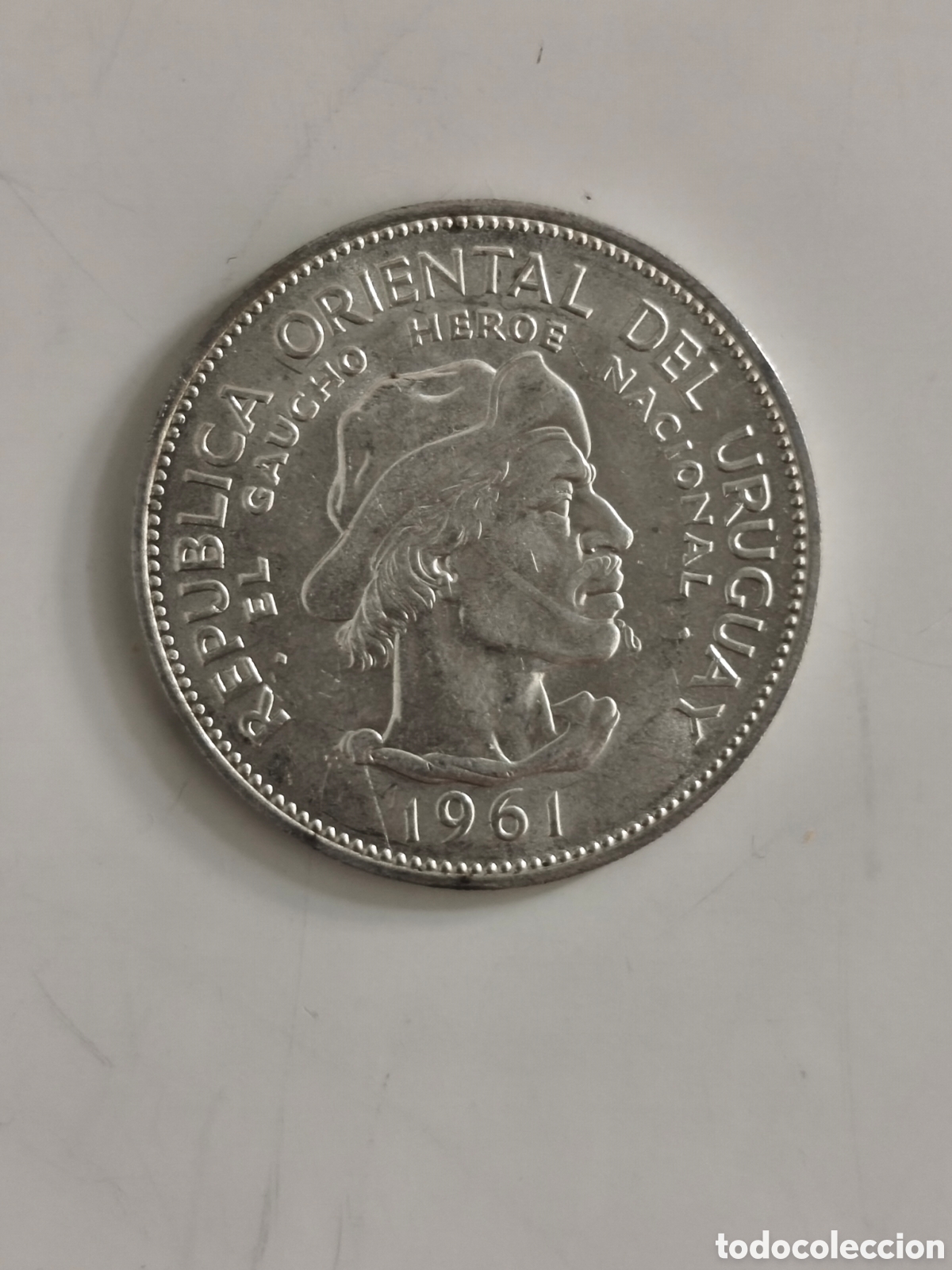 Monete antiche di America: 10 peso Uruguay 1961 plata 0.900
