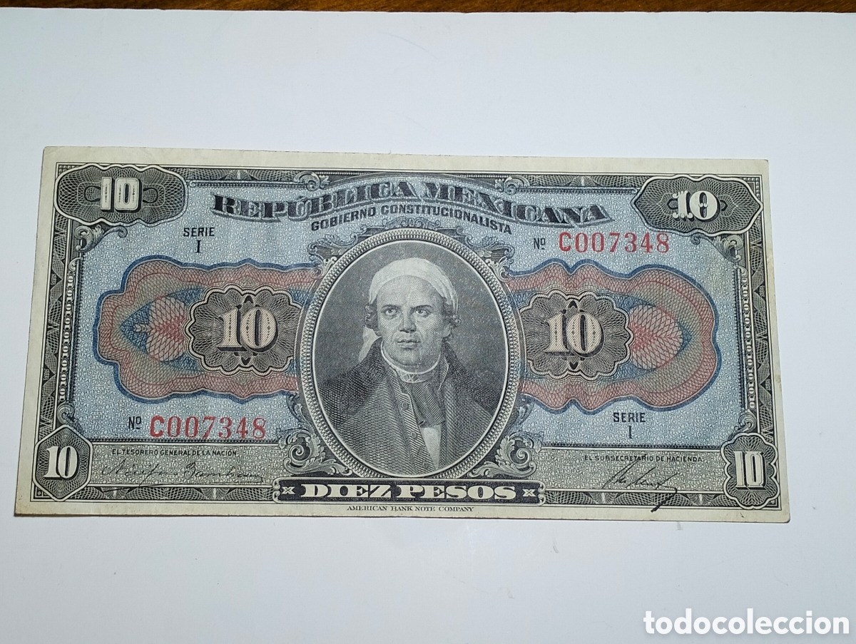 Monedas antiguas de Am&eacute;rica: Republica Mexicana Gobierno Constitucional 10 Pesos 1915