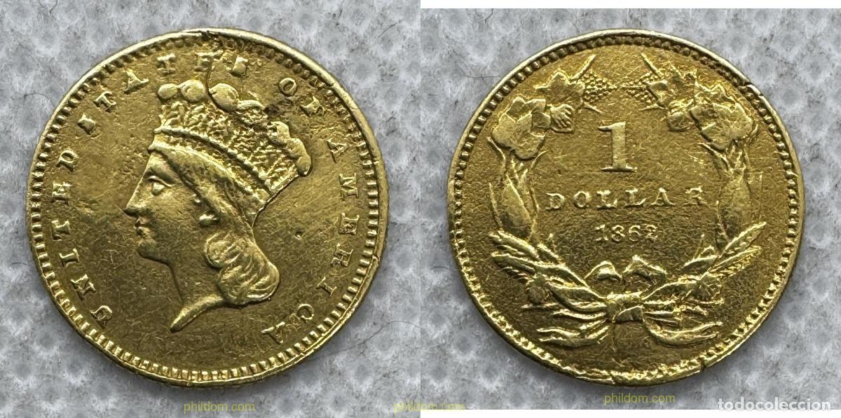 Monedas antiguas de Am&eacute;rica: 5362 ESTADOS UNIDOS 1862 USA 1 DOLLAR LARGE INDIAN HEAD 1862
