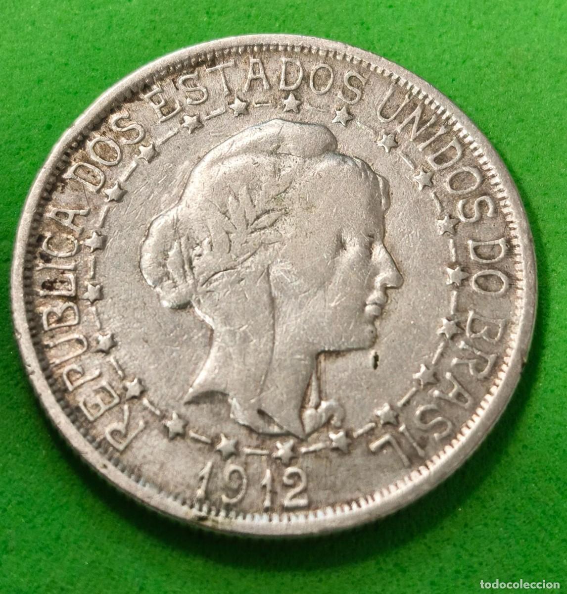 Monedas antiguas de Am&eacute;rica: BRASIL. A&Ntilde;O 1912. 1000 REIS PLATA (900). PESO 9,8 GR