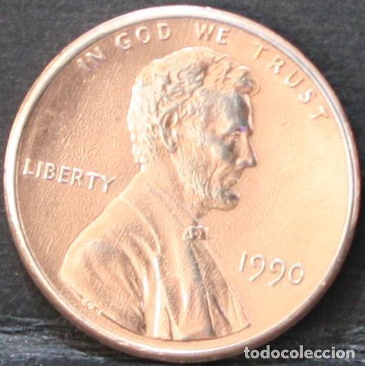 Monedas antiguas de Am&eacute;rica: 1 Centavo Estados Unidos 1990