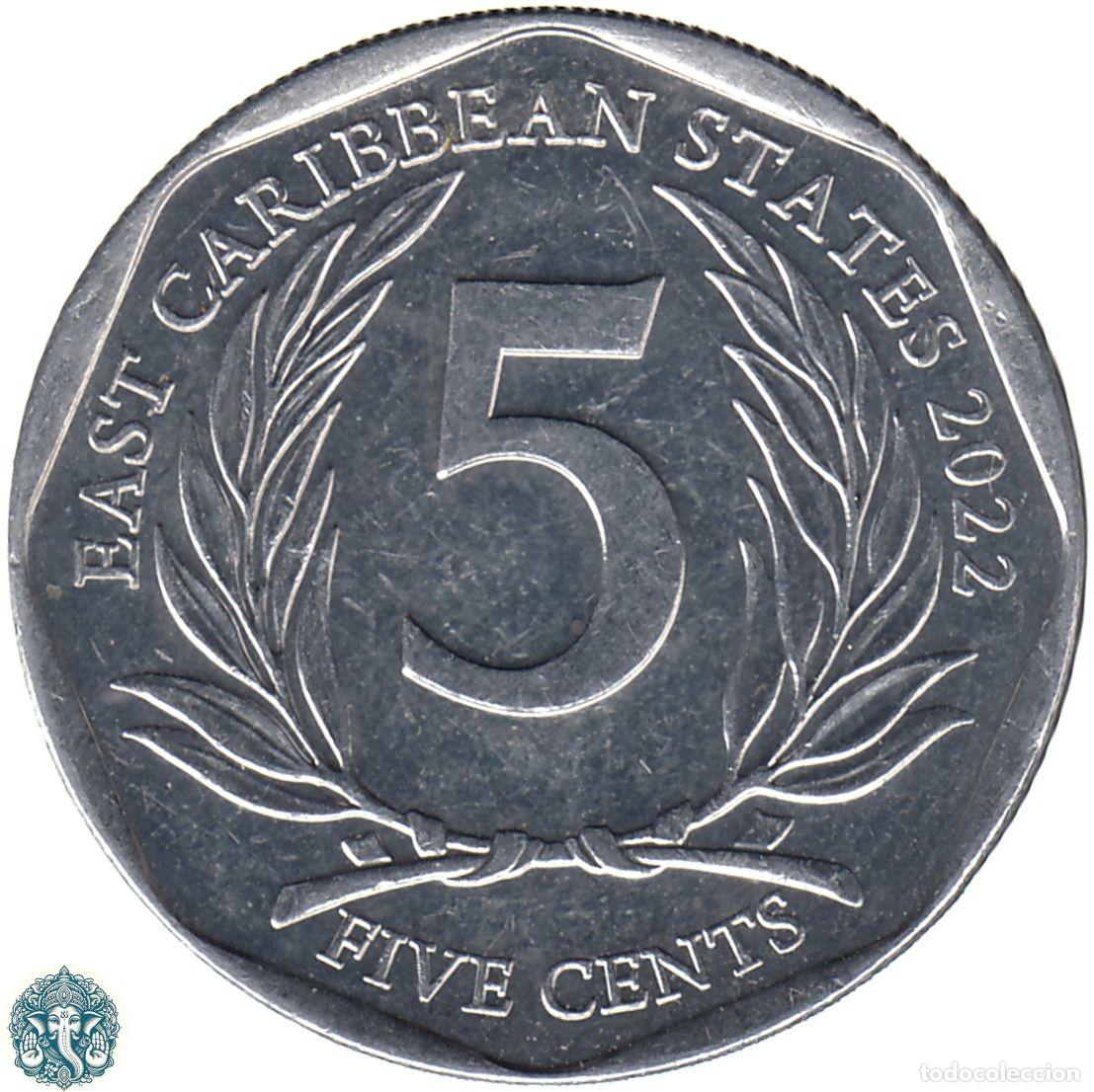 Monedas antiguas de Am&eacute;rica: ESTADOS DEL CARIBE ORIENTAL 5 Centavos 2022 KM#36 TERRITORIOS BRIT&Aacute;NICOS DEL CARIBE