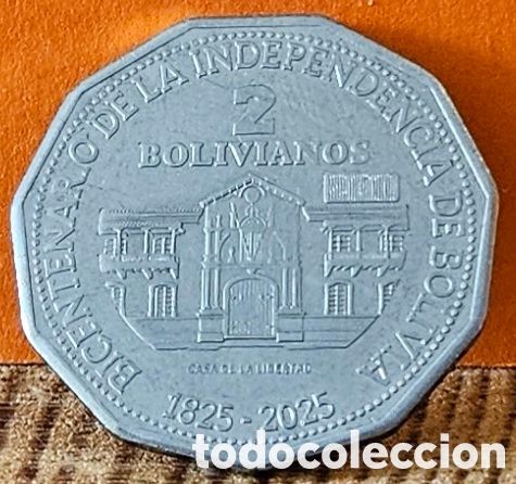 Monedas antiguas de Am&eacute;rica: BOLIVIA, 2 BOLIVIANOS, 2025. SC.