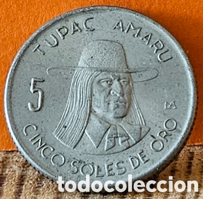 Monedas antiguas de Am&eacute;rica: PER&Uacute;, 5 SOLES DE ORO, 1975.