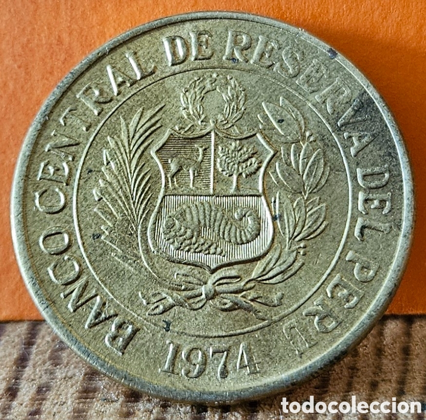 Monedas antiguas de Am&eacute;rica: PER&Uacute;, UN SOL DE ORO, 1974. SC. - Foto 2