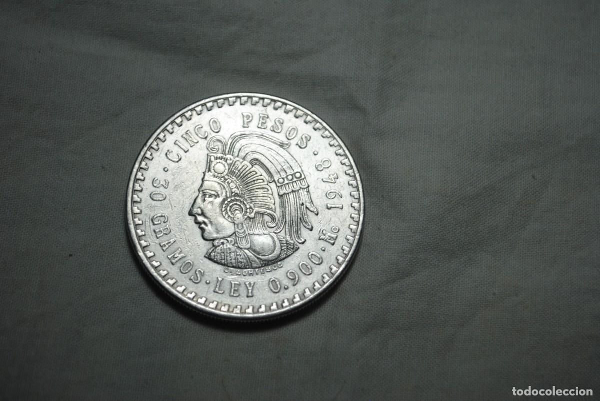 Monedas antiguas de Am&eacute;rica: CINCO PESOS ESTADOS UNIDOS MEXICANOS 1948