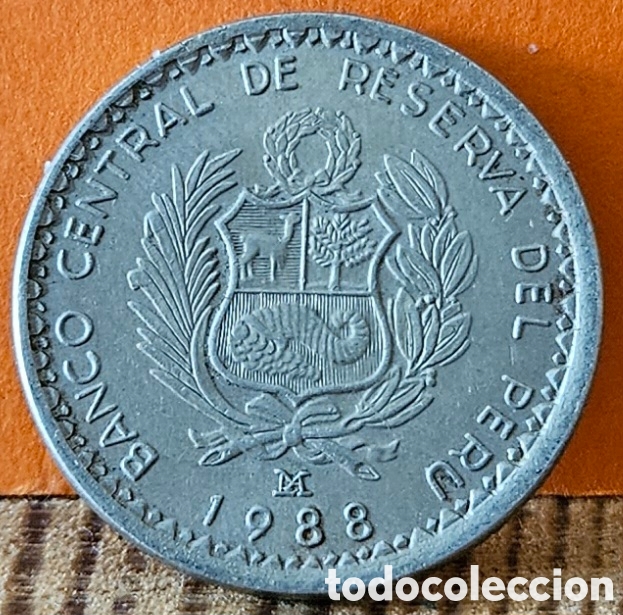 Monedas antiguas de Am&eacute;rica: PER&Uacute;, 5 INTIS, 1988. - Foto 2