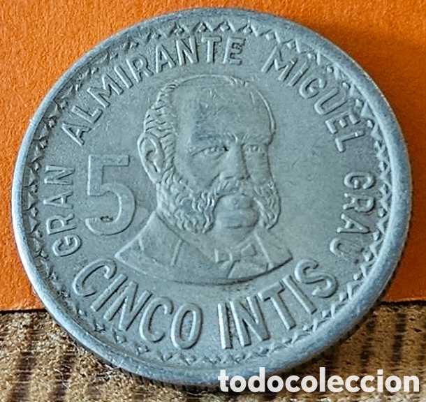 Monedas antiguas de Am&eacute;rica: PER&Uacute;, 5 INTIS, 1988. - Foto 1