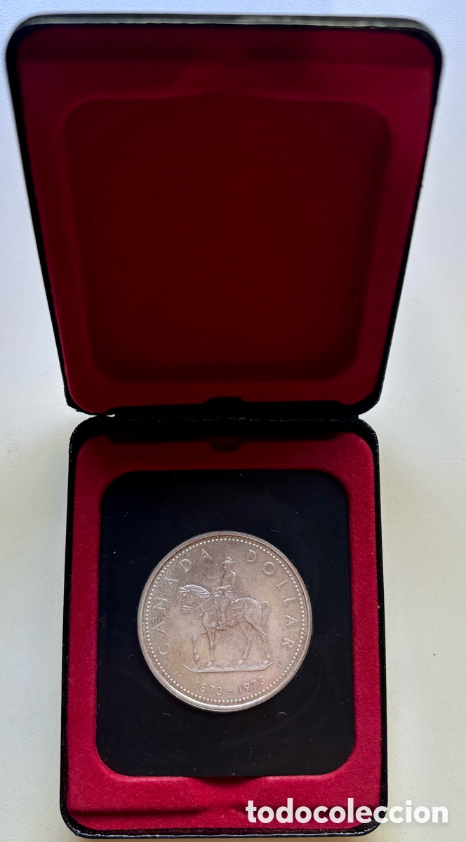 Monedas antiguas de Am&eacute;rica: Moneda PLATA CANAD&Aacute; 1 D&oacute;lar 1973 . Estuche Canada
