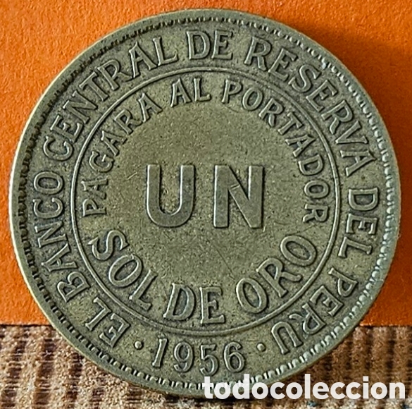 Monedas antiguas de Am&eacute;rica: PER&Uacute;, UN SOL DE ORO, 1956. - Foto 1